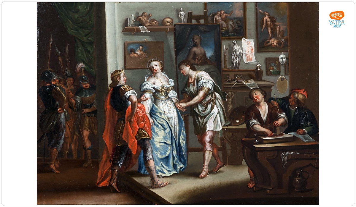 anonim francez — Alexandru, Apelles și Campaspe