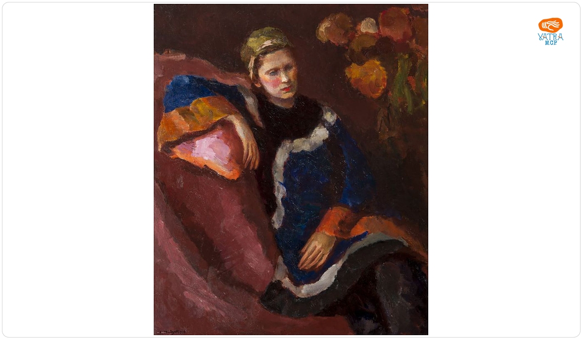 Portret de femeie meditând