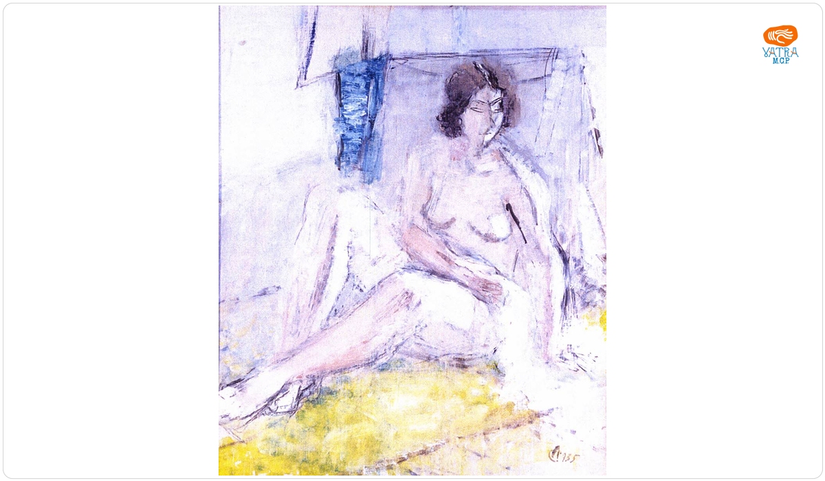 Nud de femeie șezând