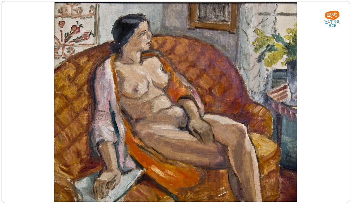 Nud în fotoliu oranj