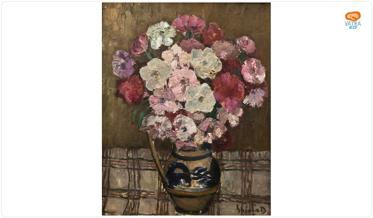 Dumitru Ghiață — Flori în vas de ceramică