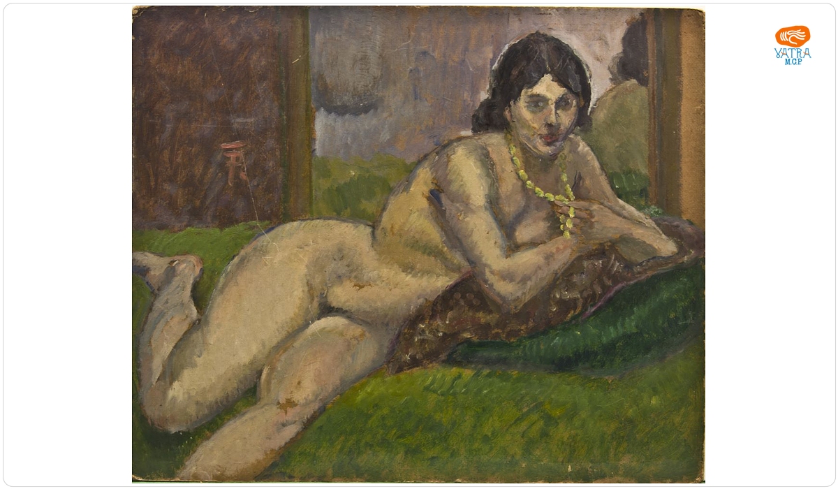 Nud cu mărgele galbene