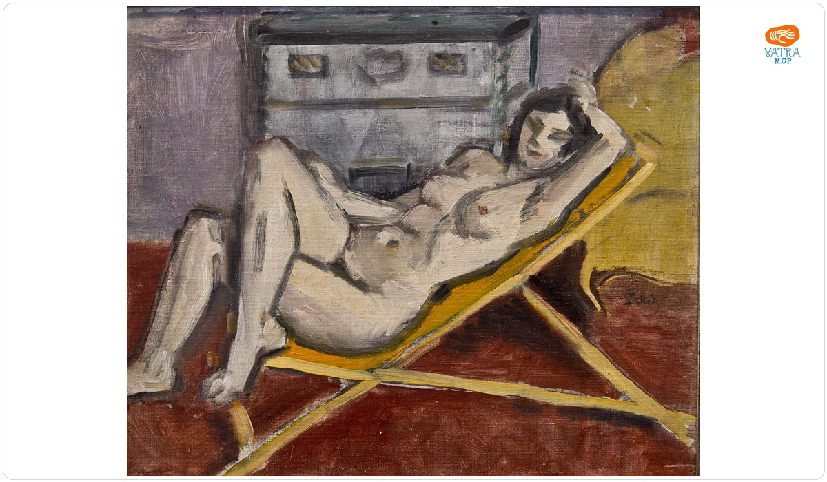 Nud pe chaise-longue