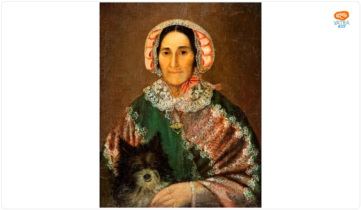 Portret de bătrână cu cățel