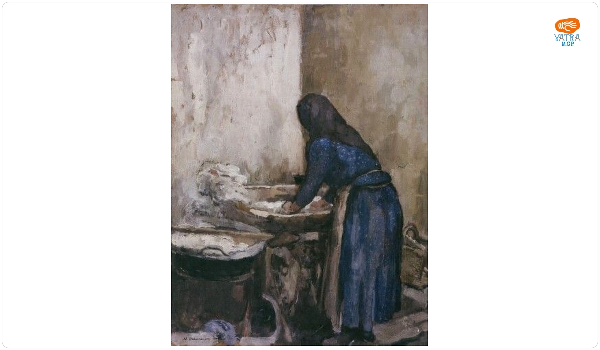 Femeie spălând rufe