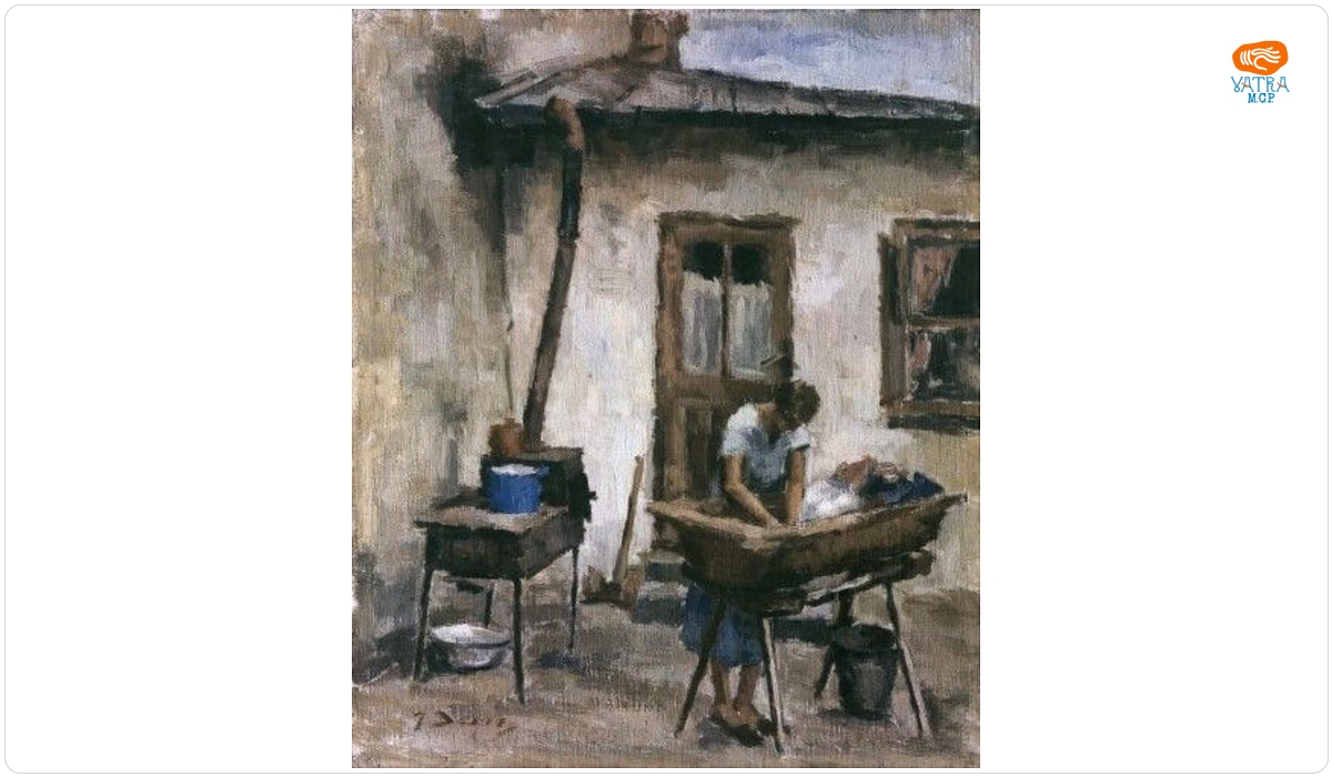 Dan Ialomițeanu — Femeie spălând rufe