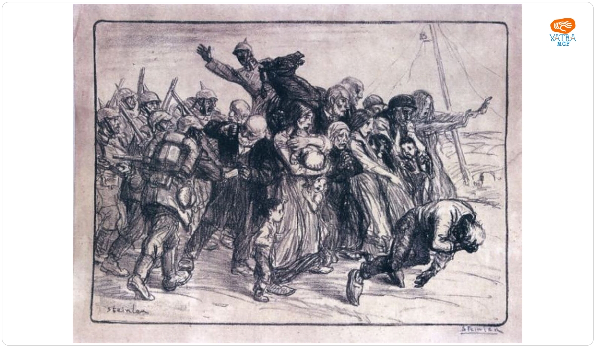 Théophile Alexandre Steinlen — Scutul uman (Le Bouclier); din suita „Croquis du temps de la guerre”