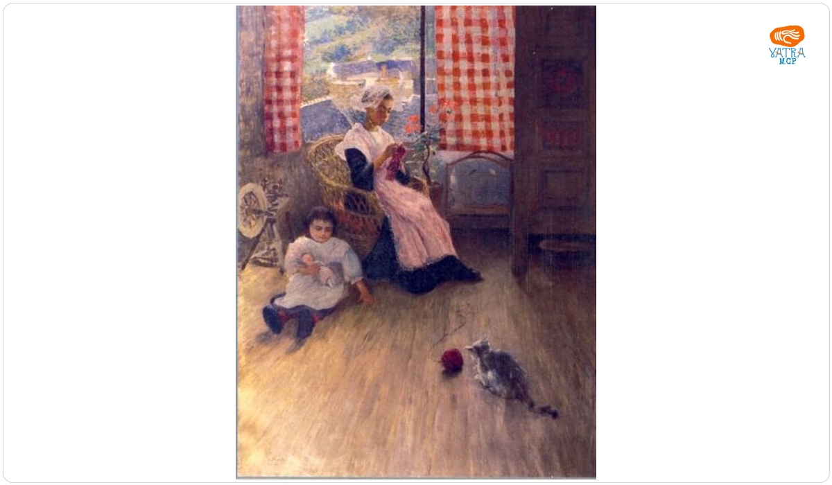 Nicolae Grant — Femeie tricotând la Arradon