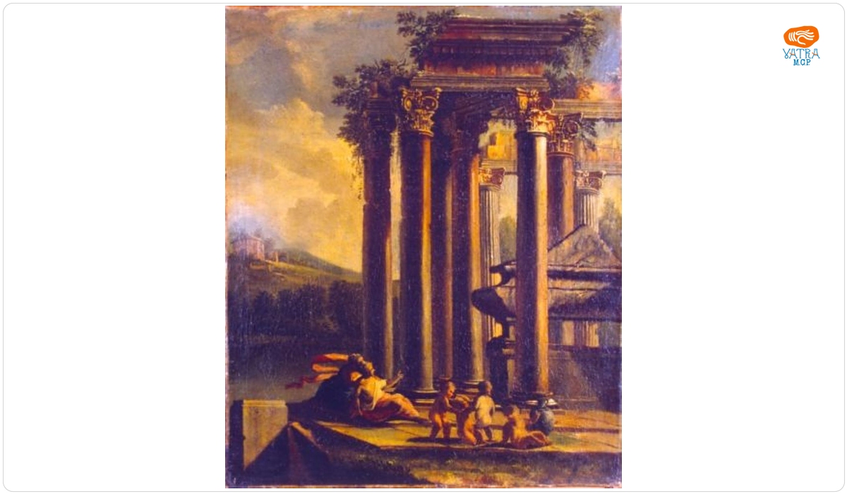 Giovanni Ghisolfi — Peisaj cu ruine și sarcofagiu