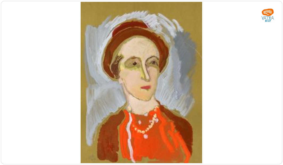 Portret feminin cu pălărie roșie