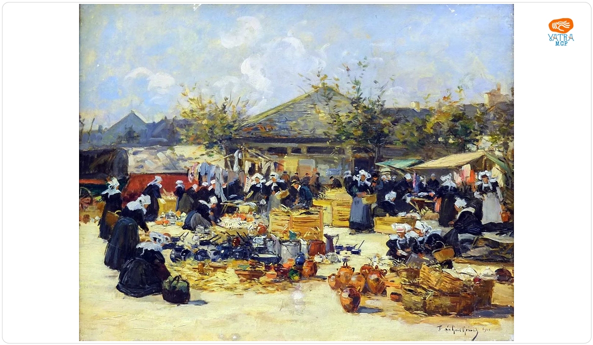 FERNAND LE GOUT-GÉRARD (Saint-Lô, 1856 – Paris, 1924) — Piață în Bretania