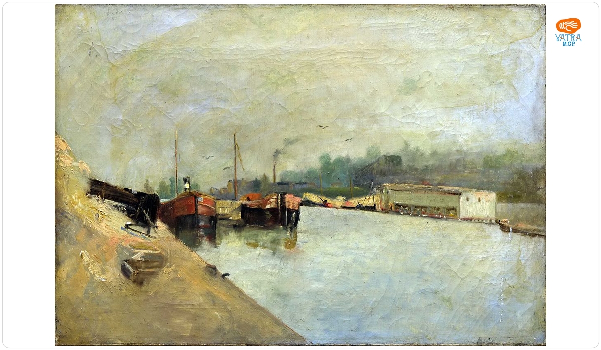 ALBERT LEBOURG (Montfrot-sur-Risle, 1849 – Rouen, 1928) — Șlepuri pe Sena