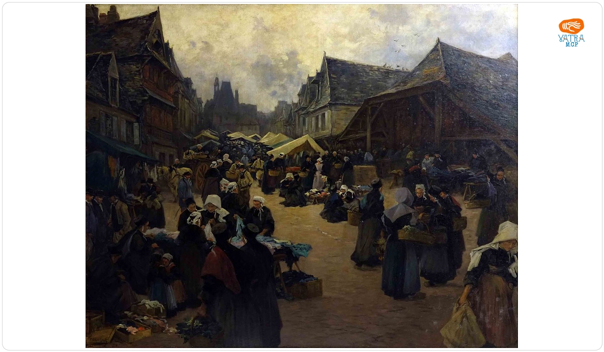 FERNAND LE GOUT-GÉRARD (Saint-Lô, 1856 – Paris, 1924) — Piața din Guémené-sur-Scorff