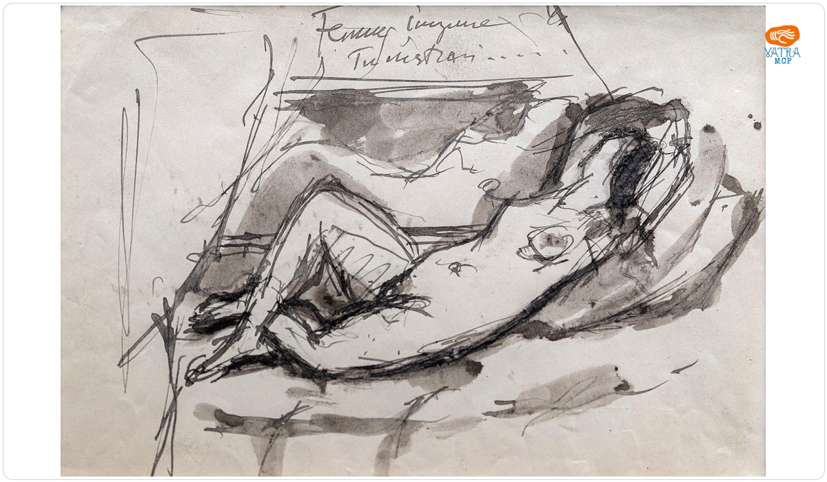 Nud feminin culcat – Ilustrație la „Tu mettrais l’univers entier dans ta ruelle”, de Ch. Baudelaire