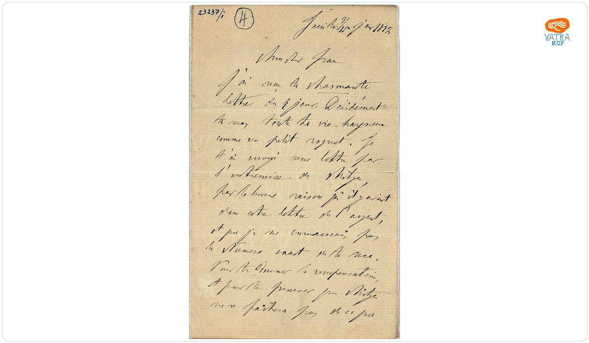 Mihail Kogălniceanu - autor — Scrisoare trimisă de Mihail Kogălniceanu fiului său, Ion, pe 3/15 ianuarie 1882, din Iași