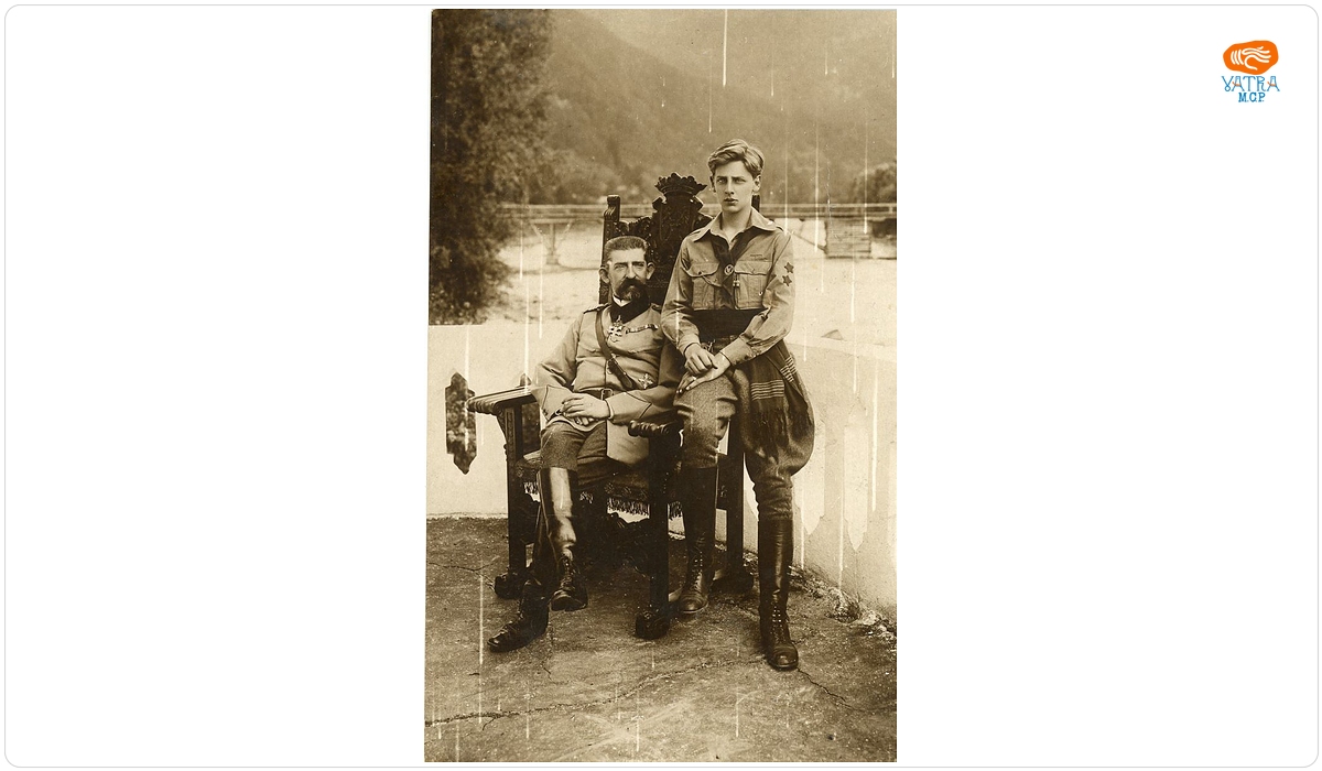 Adolphe A. Chevalier — Regele Fedinand cu Principele Nicolae în timpul Primului Război Mondial
