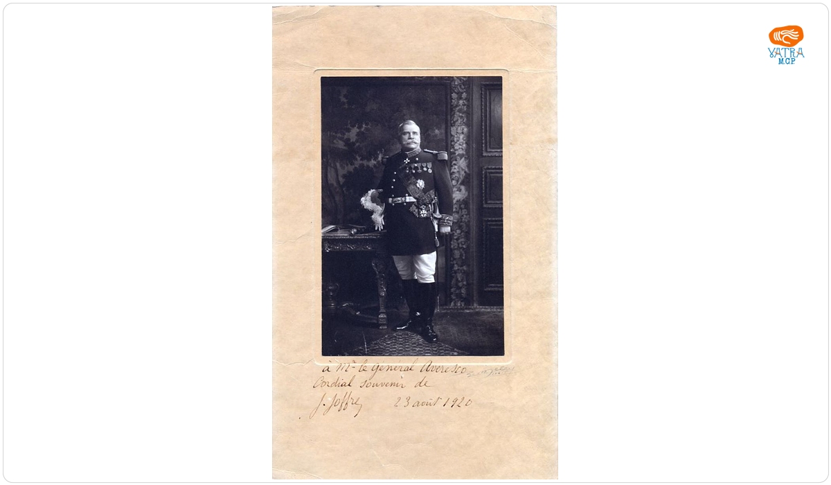Mareșalul J. Joffre, fotografie cu dedicație pentru generalul Al. Averescu