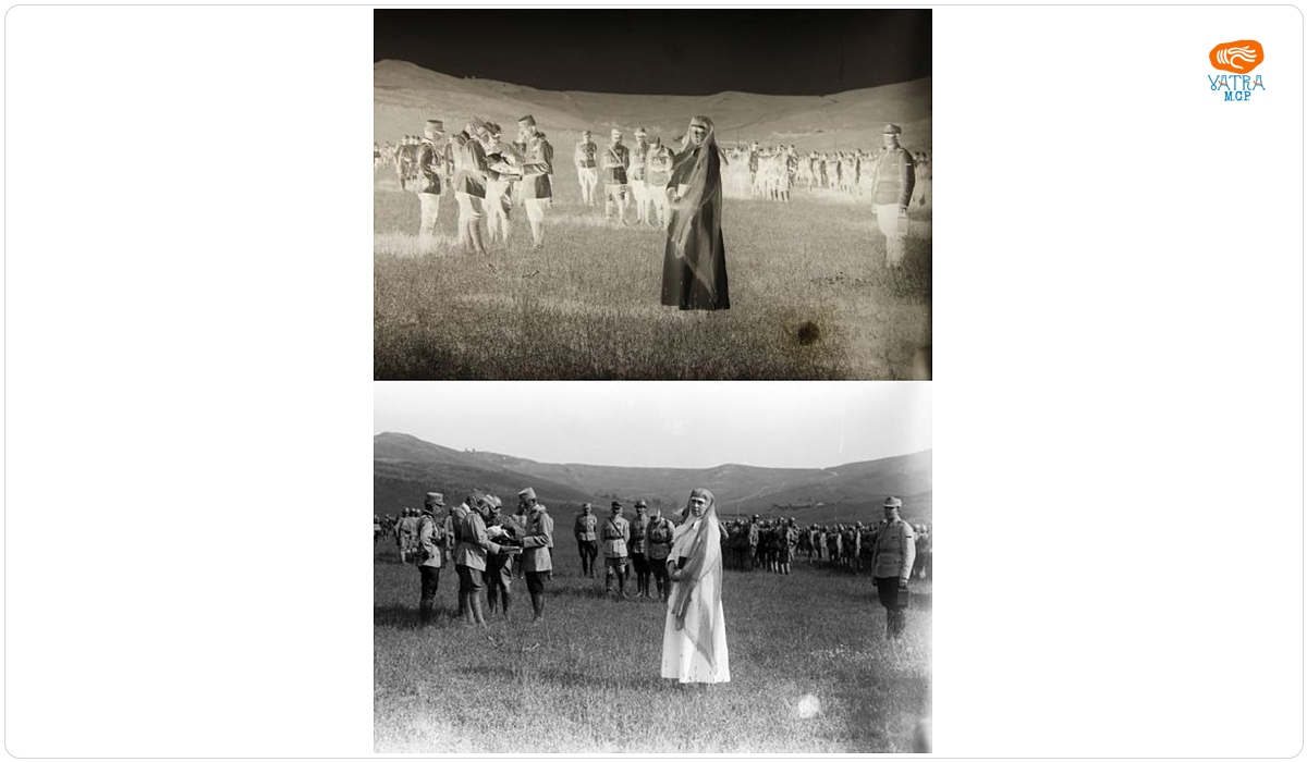 Regele și regina pe front Valea Ocnei 1917