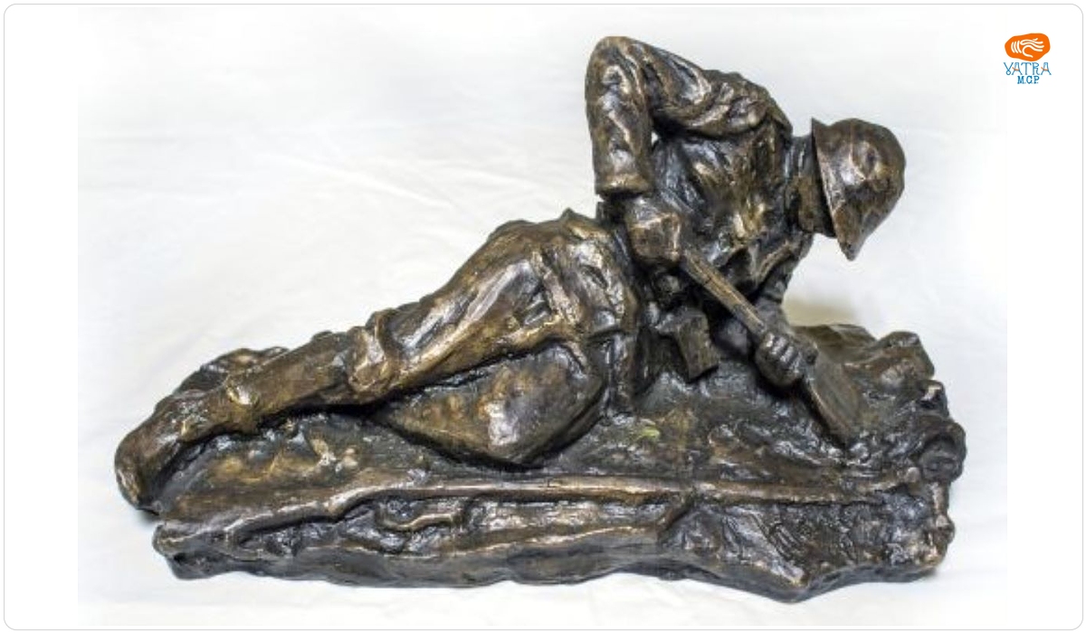 Oscar HAN — Soldat român săpând-și adăpostul individual 1916-1918