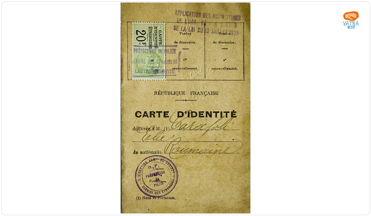 Carte de identitate pe numele lui Elie Carafoli