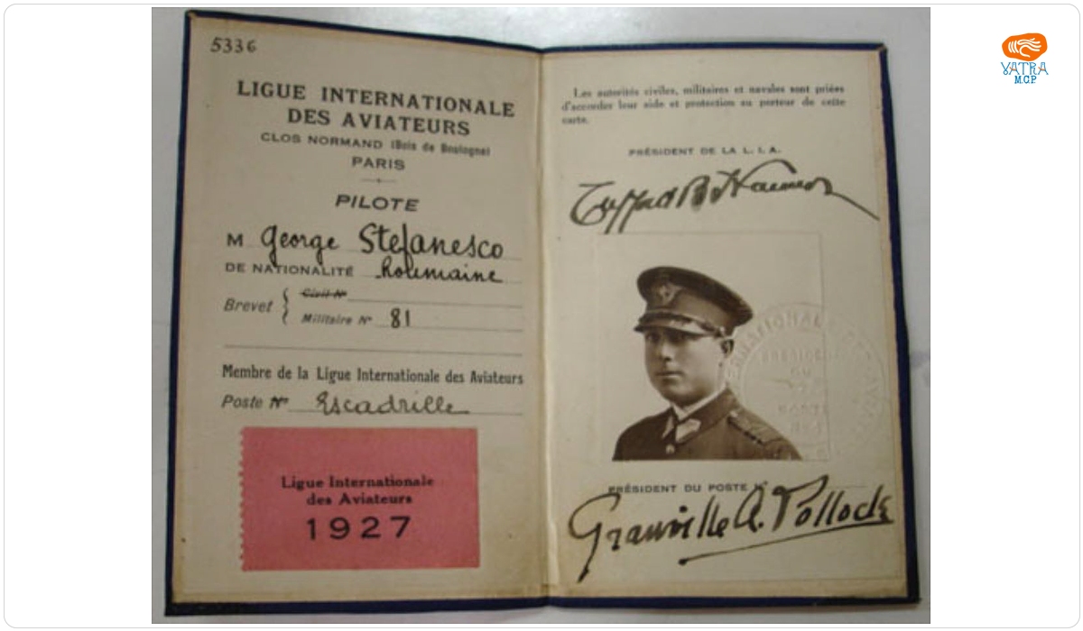 Brevet internațional de pilot al lui George Ștefănescu