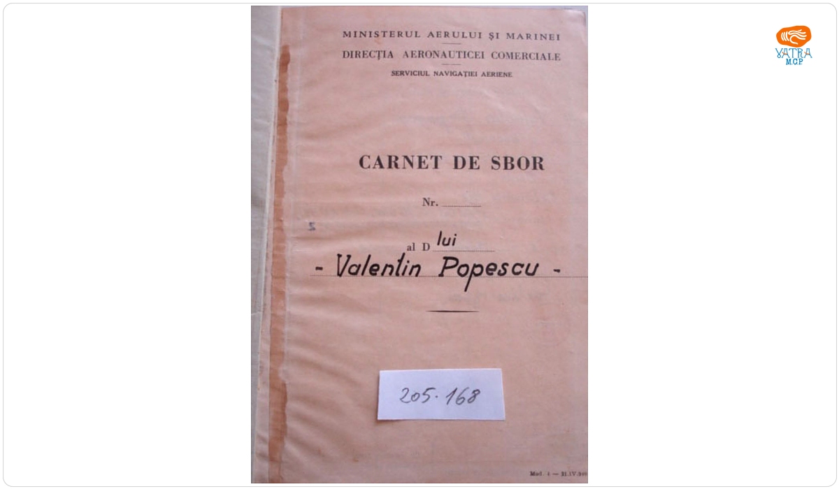 Carnetul de zbor al planoristului Valentin Popescu