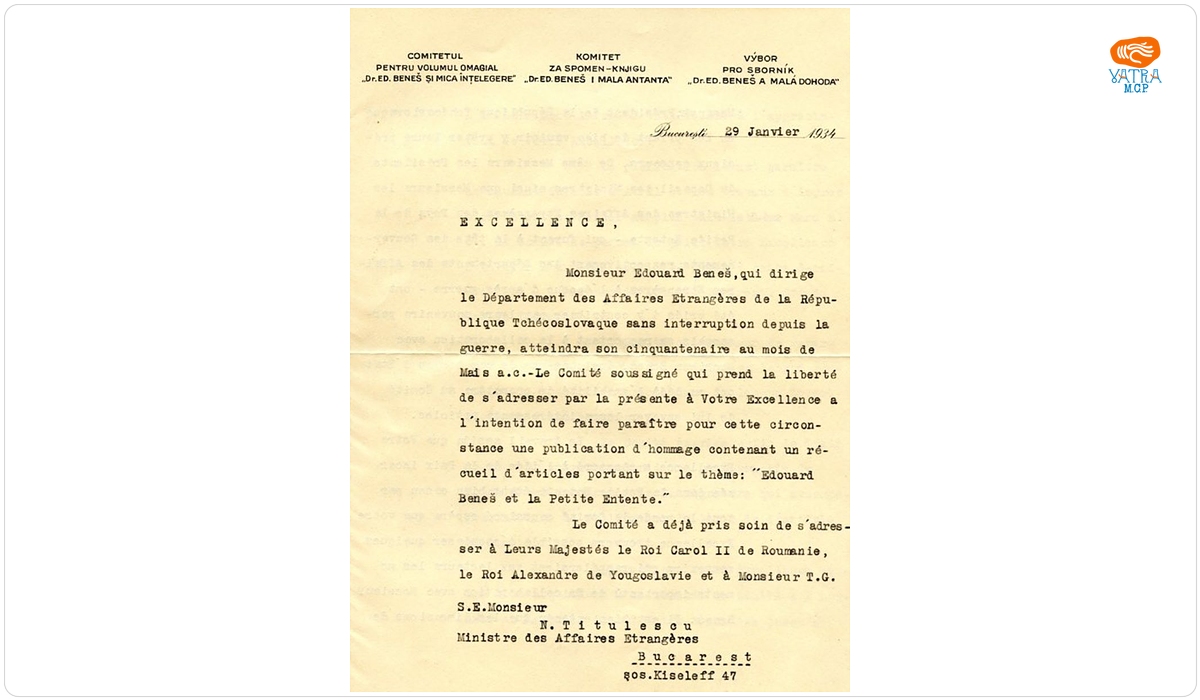 Scrisoare cu plic trimisă lui Nicolae Titulescu