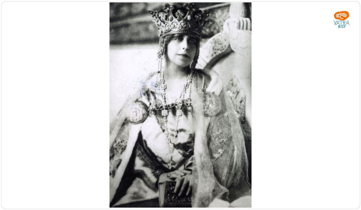 Regina Maria a României, la Marea Încoronare de la Alba-Iulia, din 15 octombrie 1922