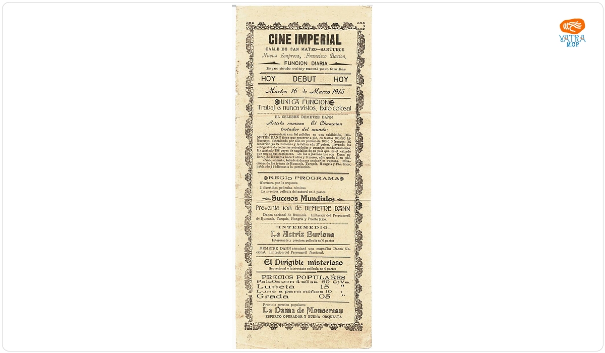 Cinematograful Cine Imperial — Program al cinematografului ”Cine Imperial” din San Juan, Puerto Rico