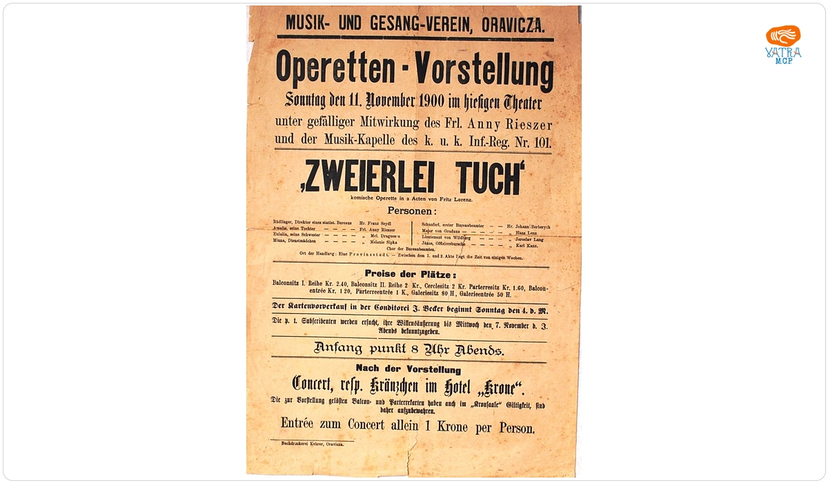 Tipografia Iosif Kehrer — Afiș al operetei „Zweierlei Tuch”