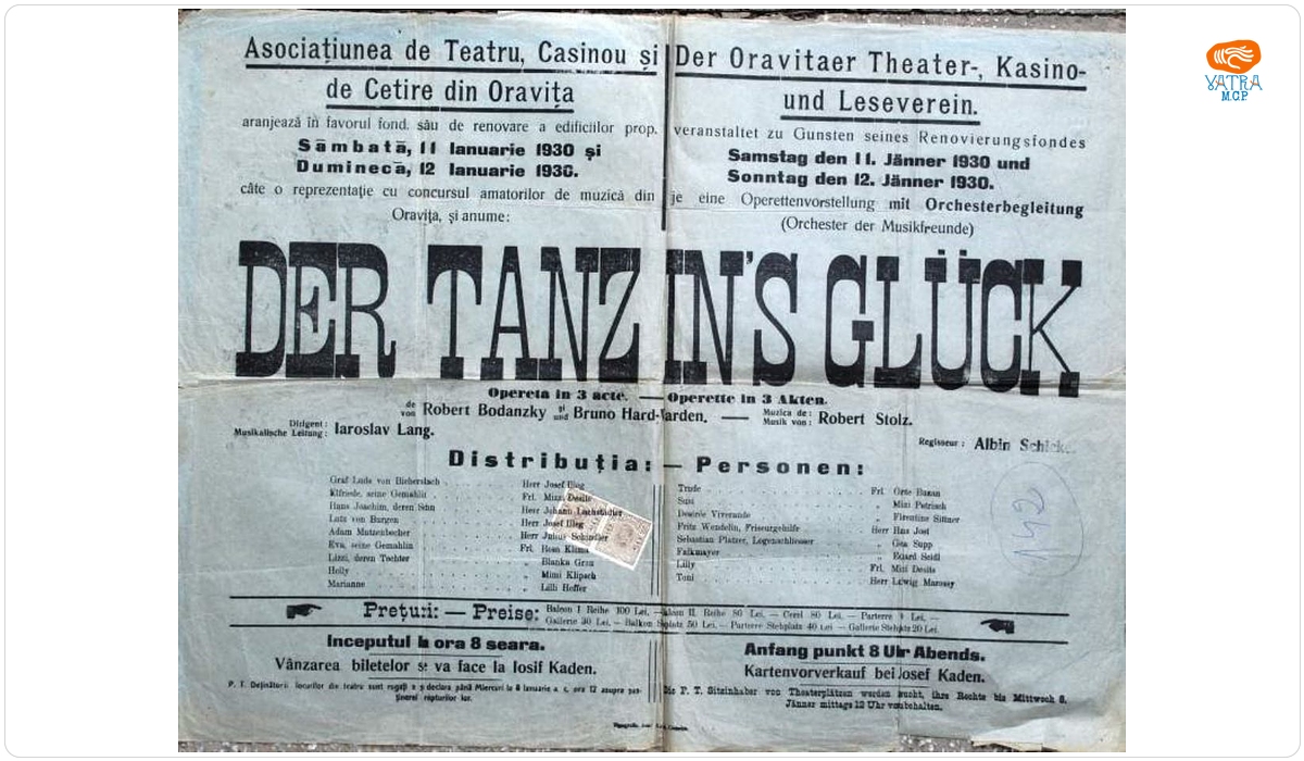 Afiș al operetei „Der Tanz ins Glück”