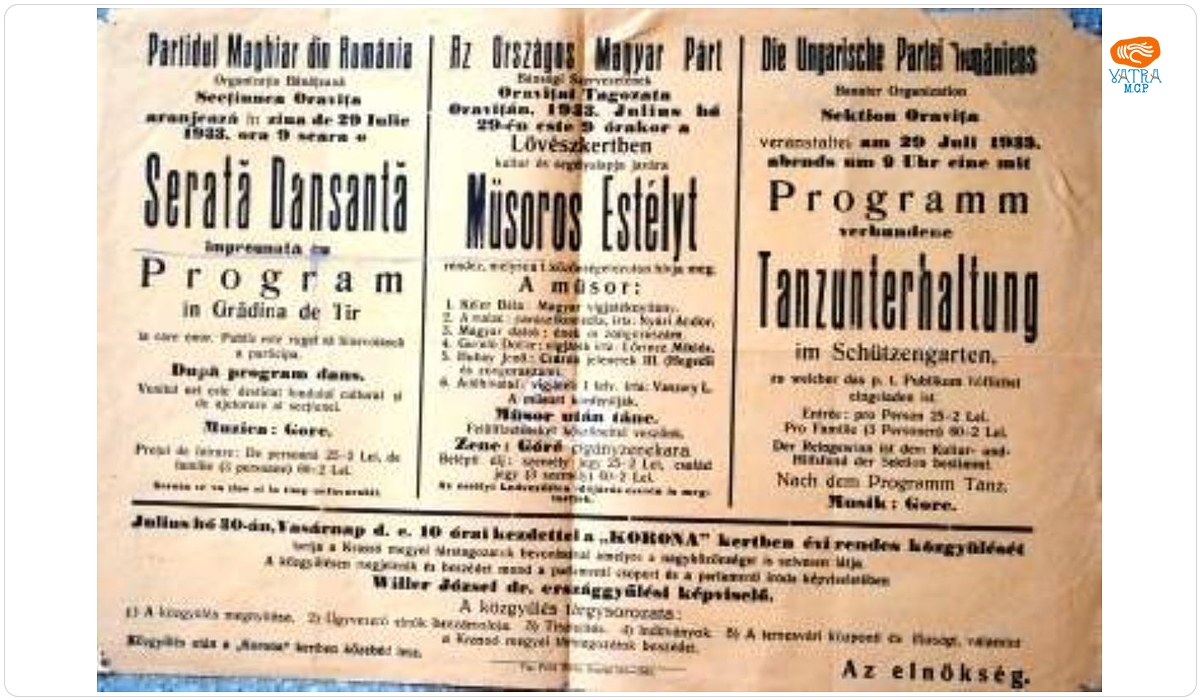 Tipografia Felix Weiss — Afiș pentru o serată dansantă