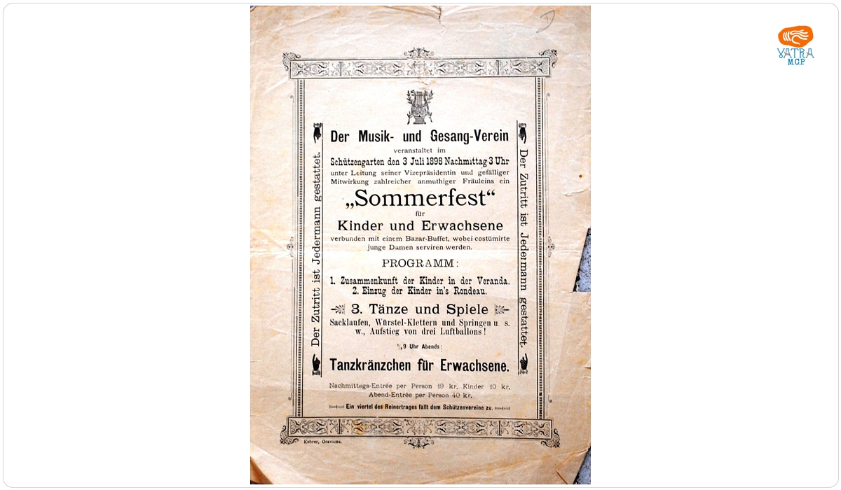 Tipografia I. Kehrer — Afiș cu programul pentru „Sommerfest”