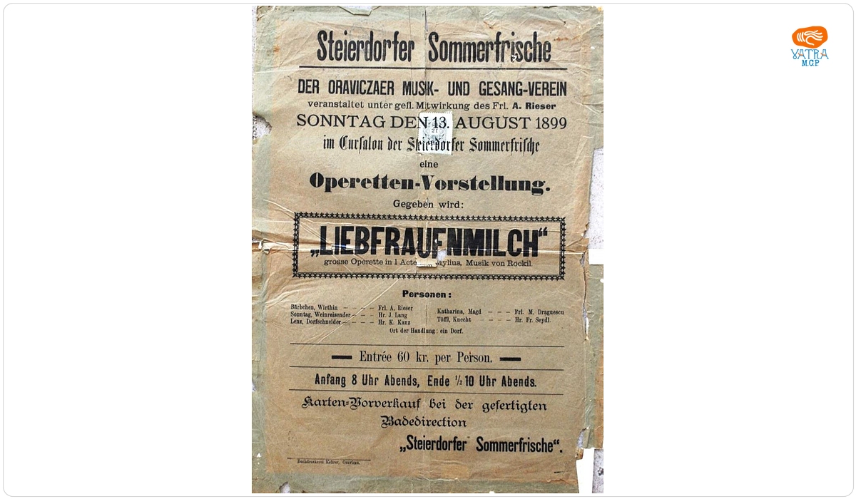 Tipografia I. Kehrer — Afiș al spectacolului de operetă „Lieberfrauenmilch”