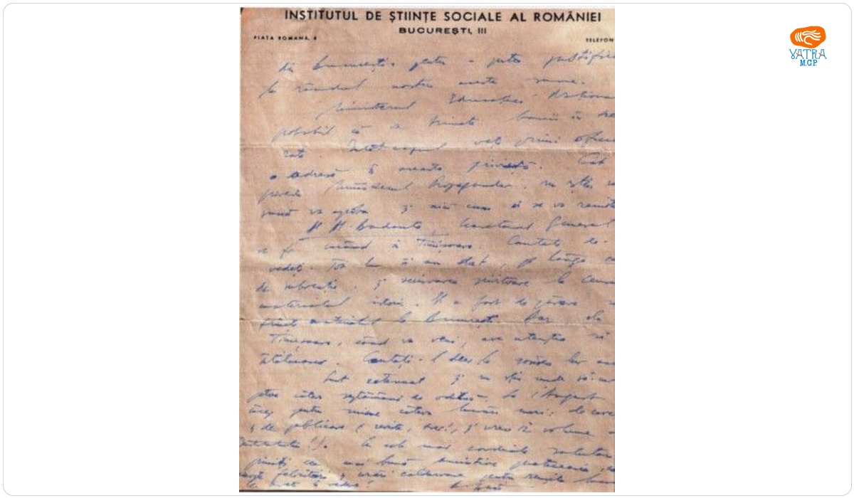 Dimitrie Gusti către Cornel Grofșorean