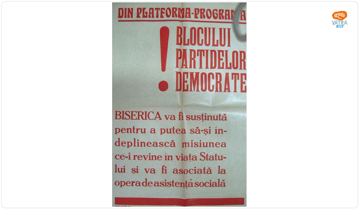 Din platforma-program a Blocului Partidelor Democrate despre susținerea bisericii