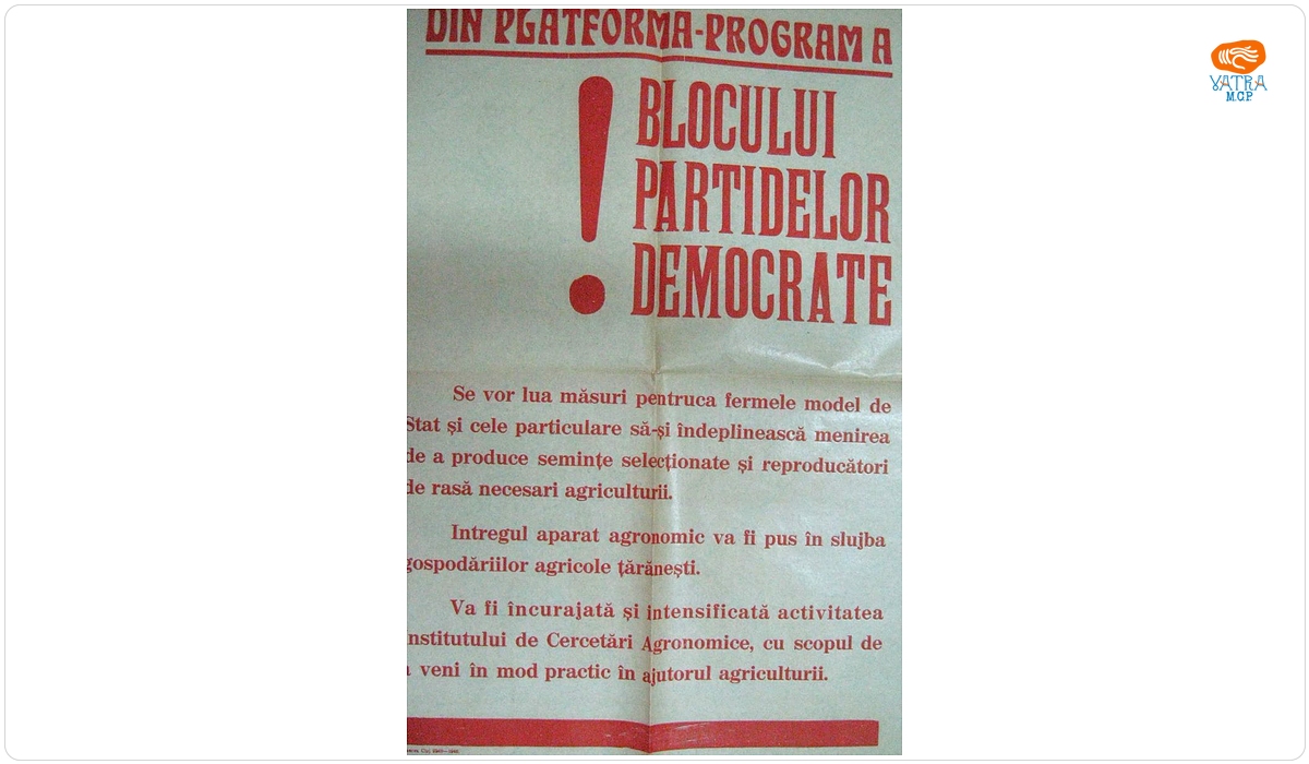 Din platforma-program a Blocului Partidelor Democrate despre măsurile de echilibrare prețurilor produselor agricole și industriale