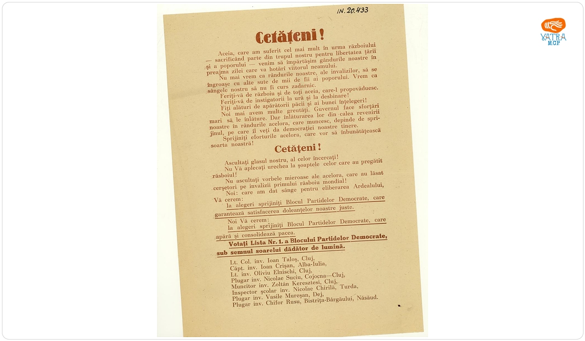 Îndemn al cetățenilor de a vota lista BPD sub sigla „Soarele”