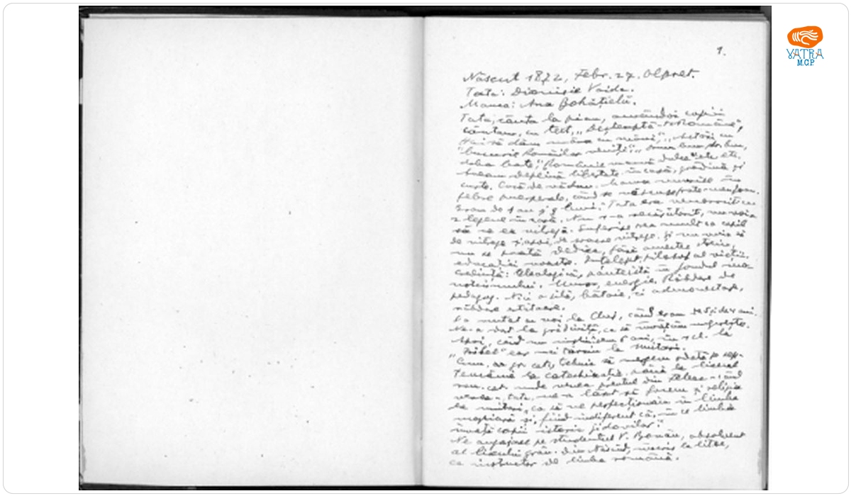 Alexandru Vaida Voevod — A. Vaida Voevod - memorii intitulate „Răzlețe”; date despre familie; atmosfera din preajma declanșării primului război mondial