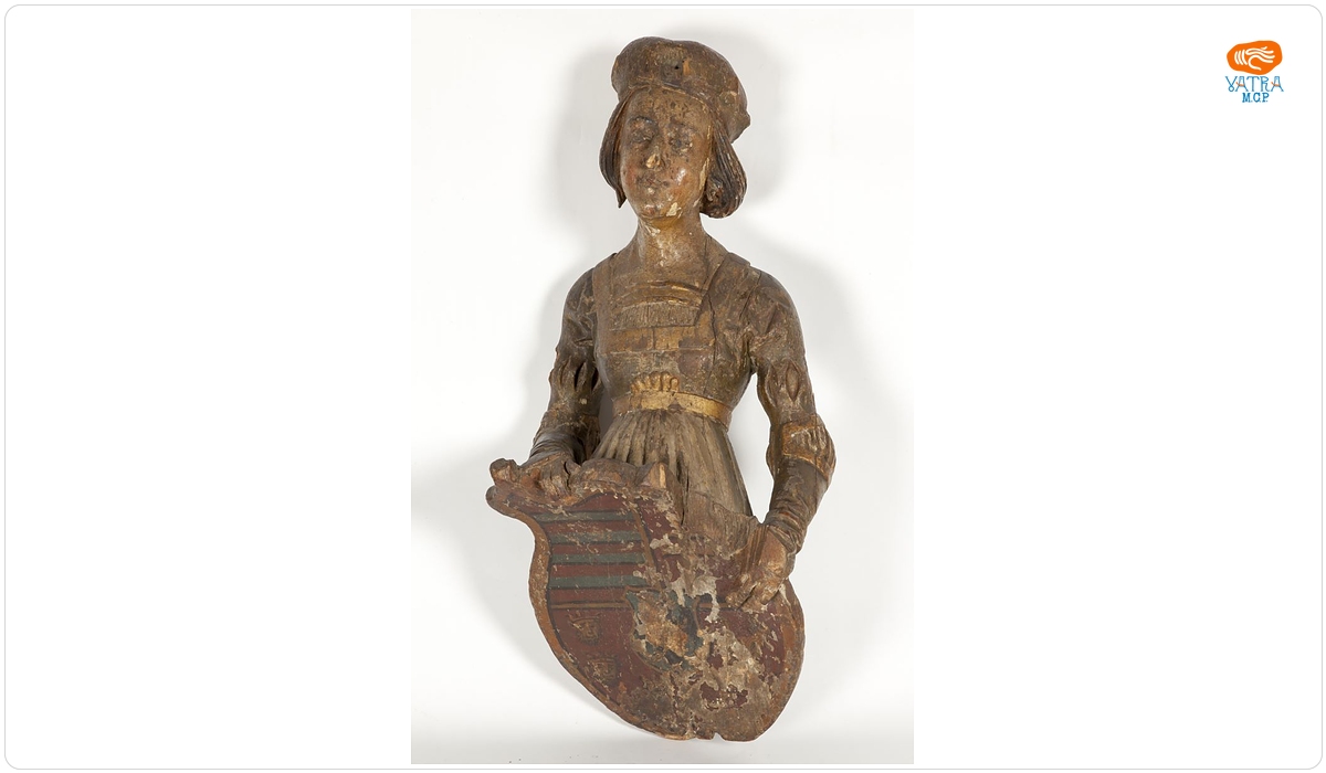 Figurină cu blazonul regal maghiar