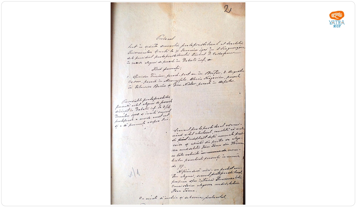 Protocol luat în ședința „scaunului protopresbiteral al tractului Treiscaunelor” din 31 ianuarie 1901
