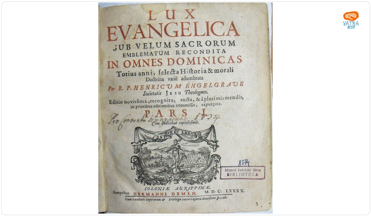 Lux Evangelica sub Velum Sacrorum Emblematum Recondita In omnes Dominicas Totius anni, selecta Historia & morali Doctrina varie adumbrata