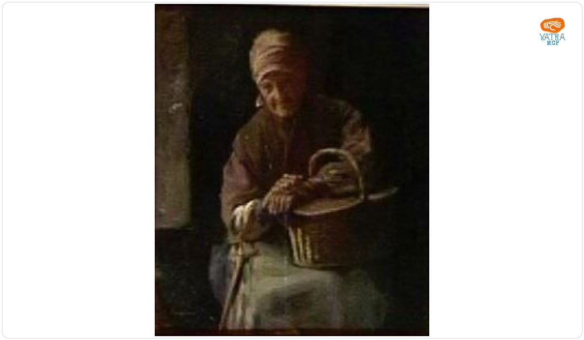 Nicolae Grigorescu — Bătrână cu coș pe braț