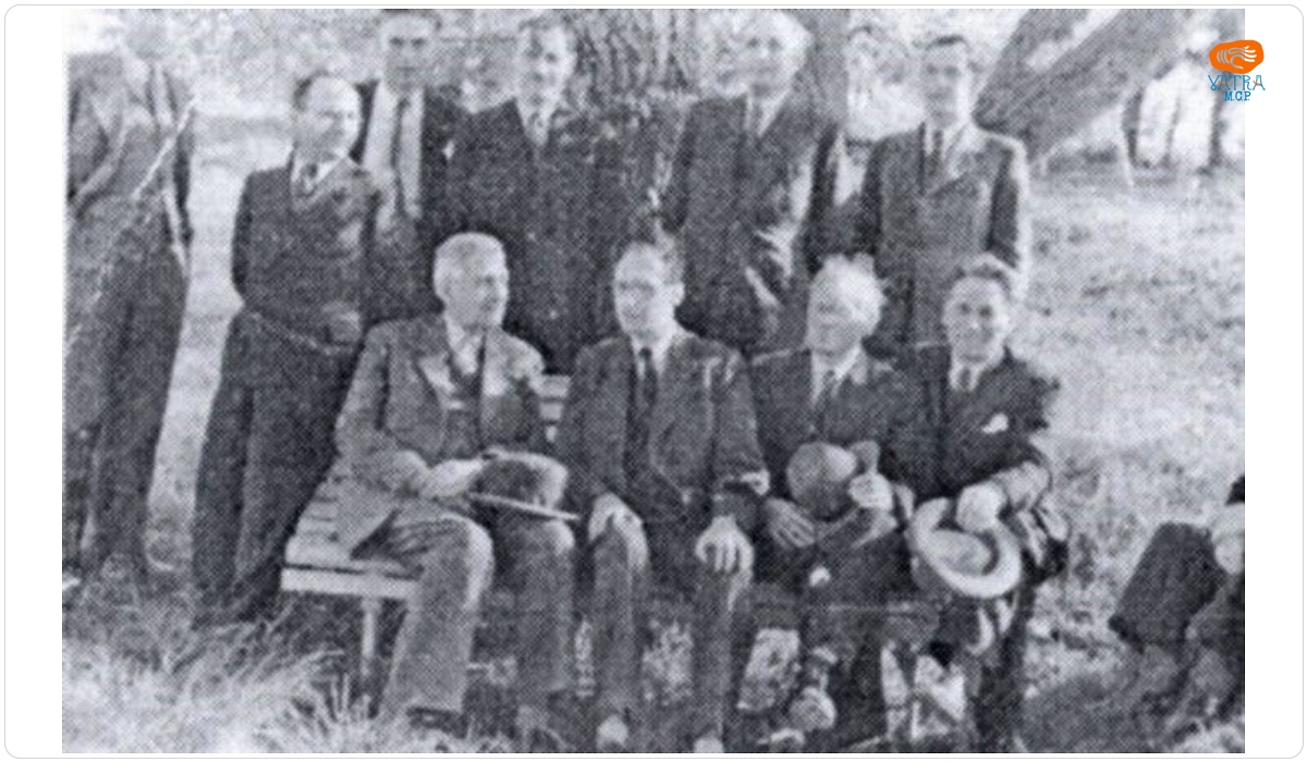 Prof. Stuart (Germania), prof. Ștefan Procopiu, ing. Volanski, rectorul M. David, Potop și Mayer