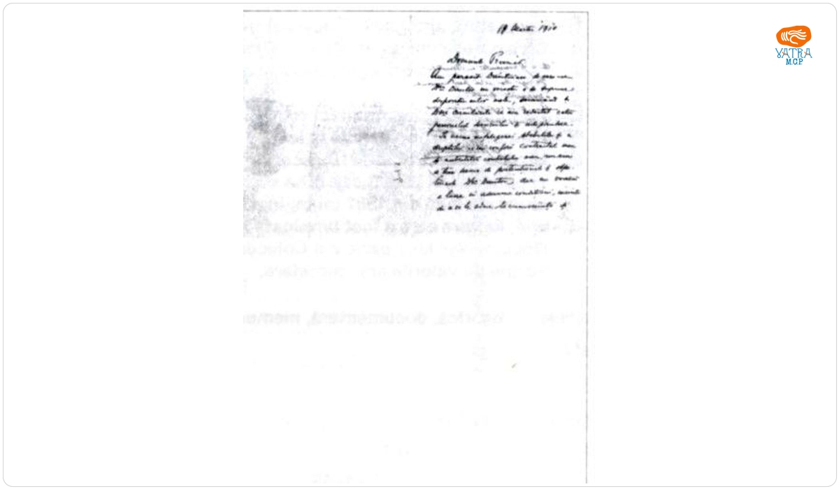 G. M. Cantacuzino — Scrisoare manuscris G.M. Cantacuzino (Hoișeșeti, 19 martie 1910) adresată lui N. Gane (primar lași)
