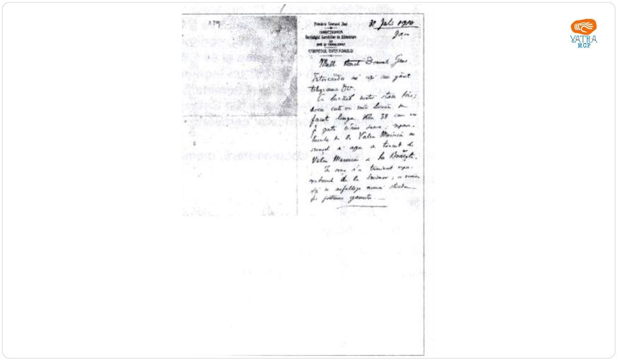 Scrisoare manuscris Constantinescu (31 iulie 1910) adresată iui N. Gane (primar lași)