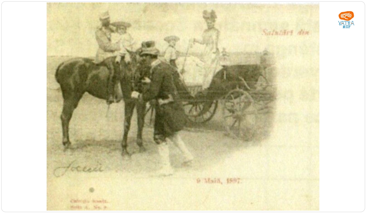 Socecu — Regele Ferdinand călare, în brațe cu principesa Elisabeta
