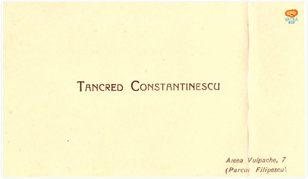 Carte de vizită a lui Tancred Constantinescu