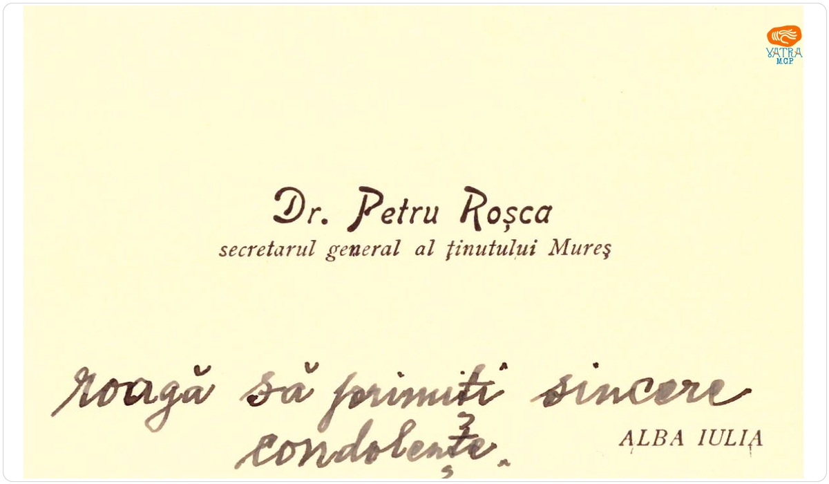 Carte de vizită a lui Petru Roșca