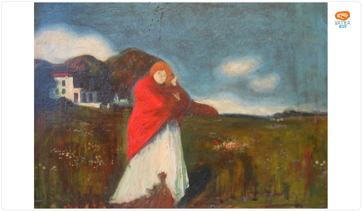 Lascăr L. Vorel — Femeie cu manta roșie